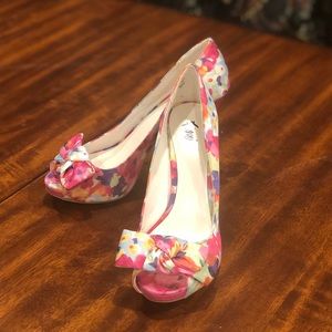 Fiona Floral Watercolor Heels